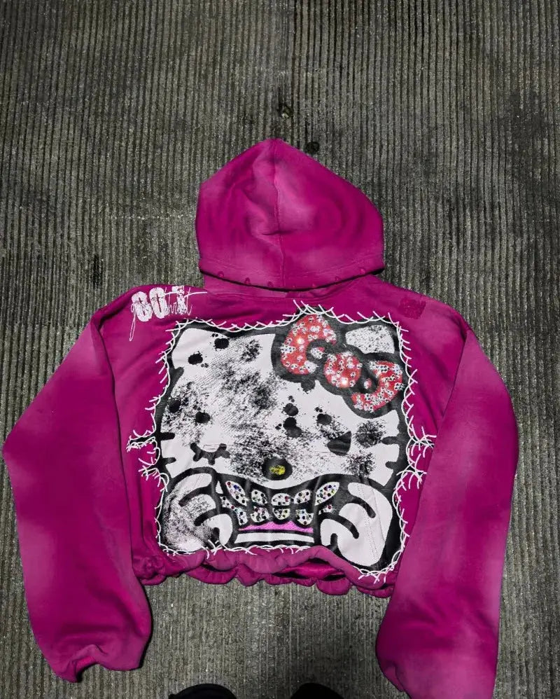 Hello Kitty Y2K Washed Hoodie