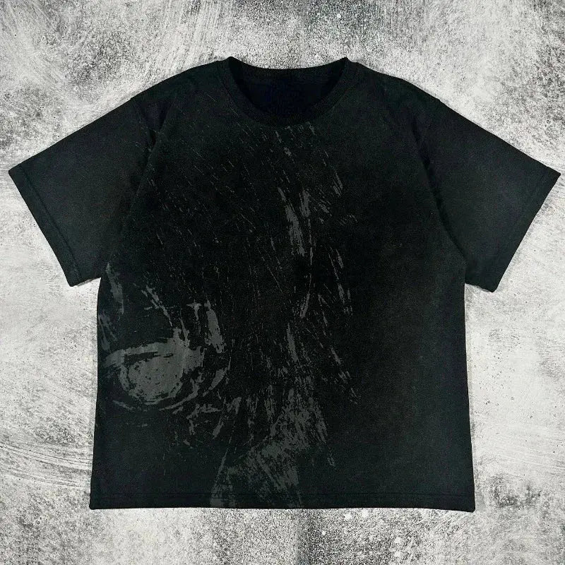 Gothic Skeleton Print T shirt Loose