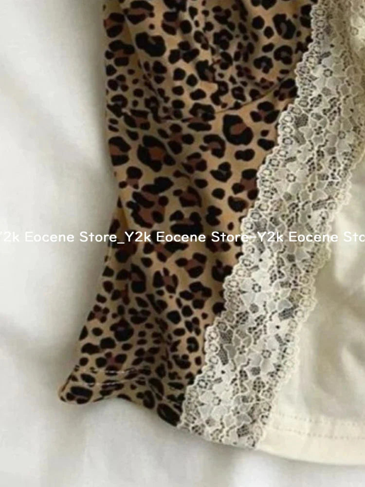 Y2k Leopard Top