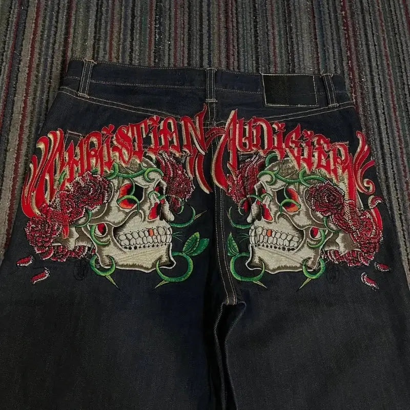 Y2K Skull Red Shorts
