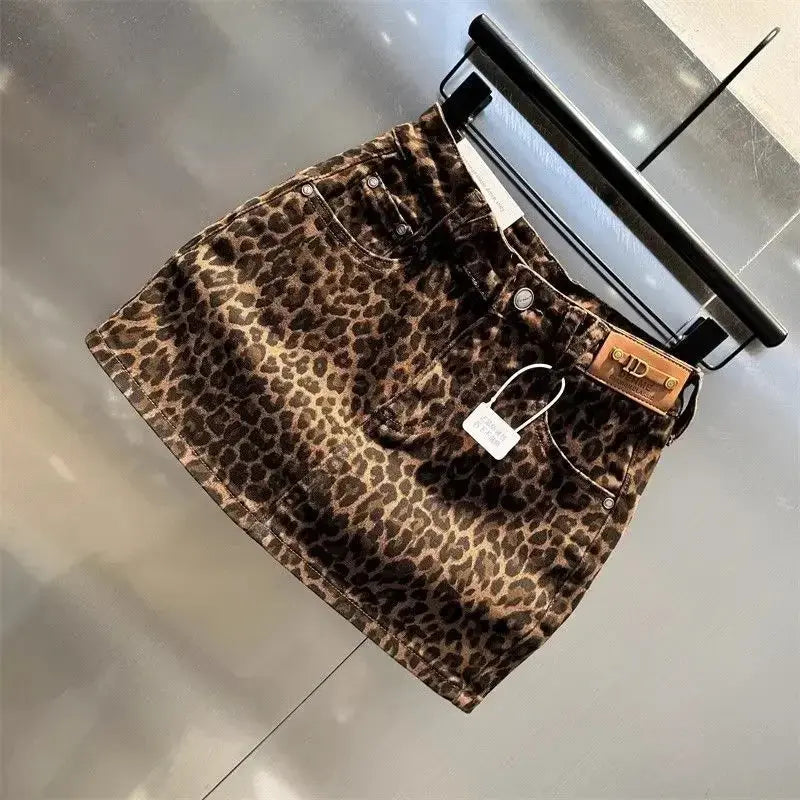 Leopard Skirt Y2K 2000s
