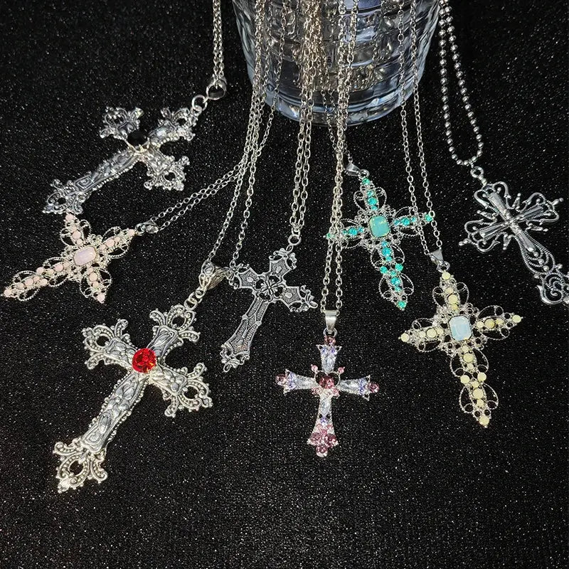 Gothic Big Zircon Chain Y2K