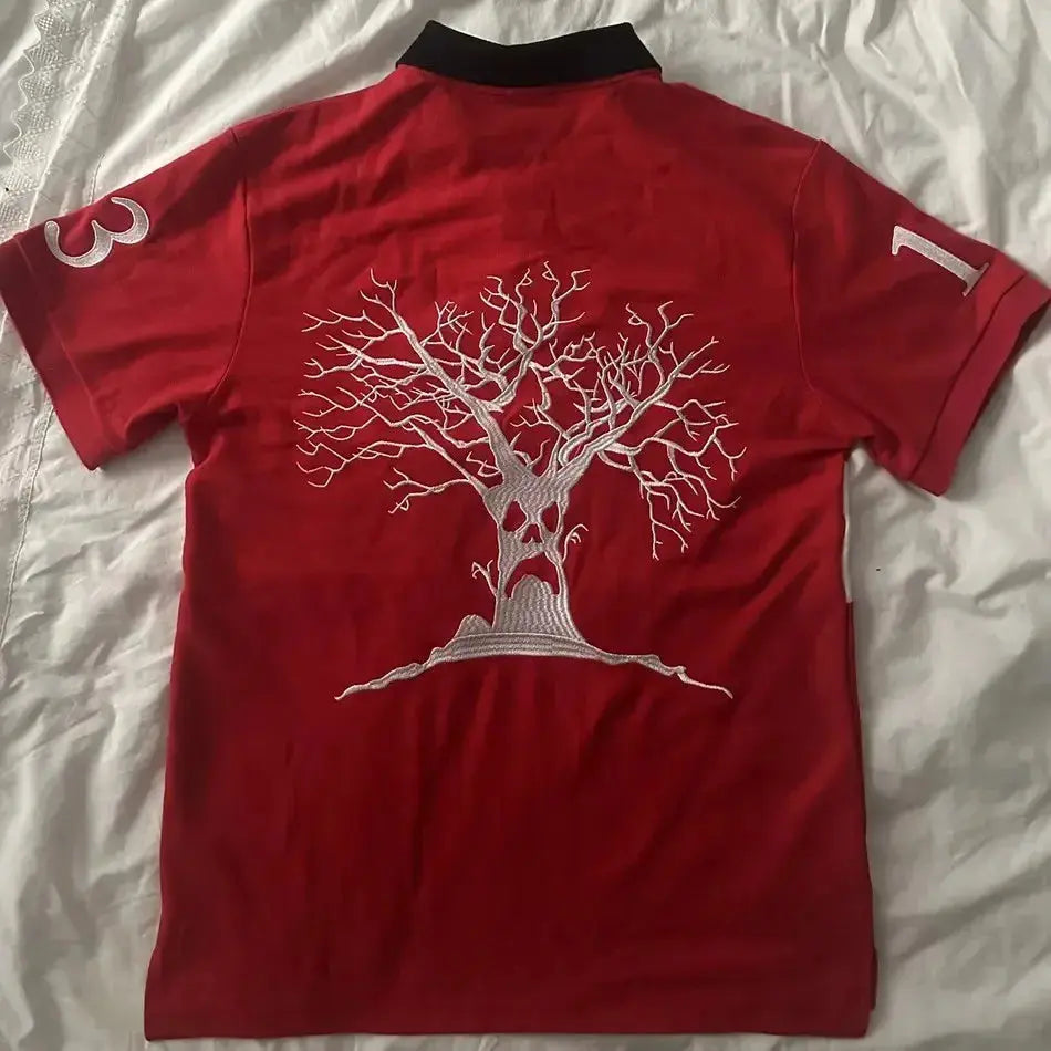 Haunted Mound Red Polo Shirt Y2K