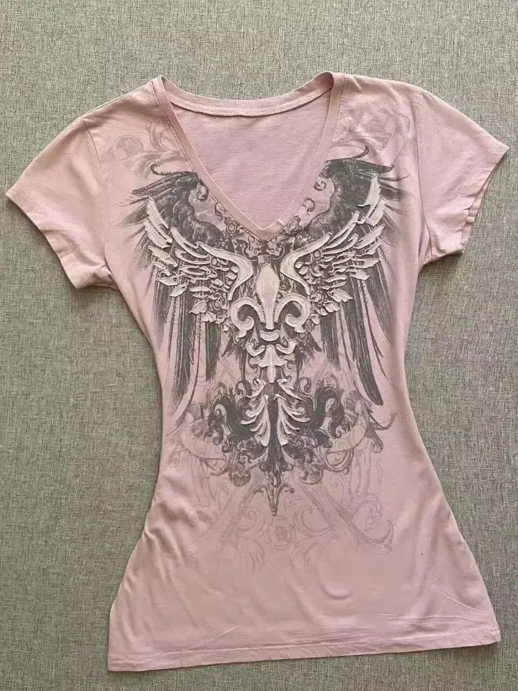 T-Shirt Women Y2K Streetwear Hot Girl Slim Fit