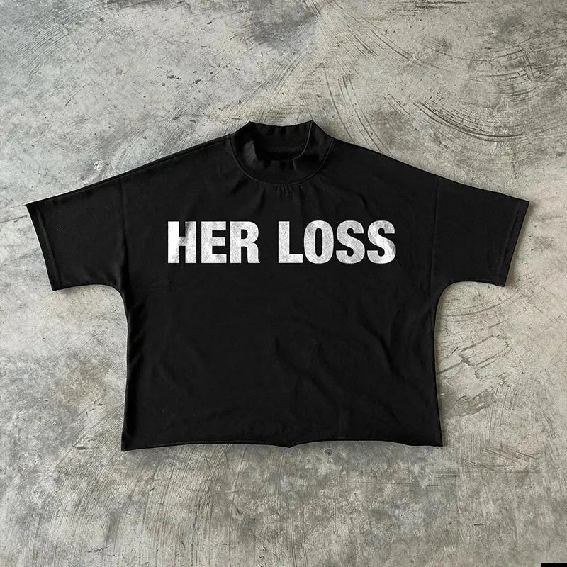 T-shirt 'HER LOSS' Y2K