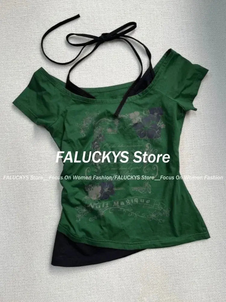 T-Shirt Women Y2K Streetwear Hot Girl Slim Fit