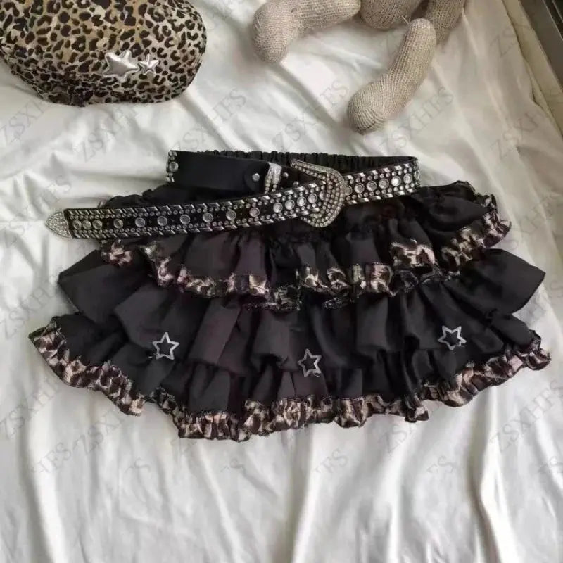 Subculture Gothic Skirt Sexy Leopard