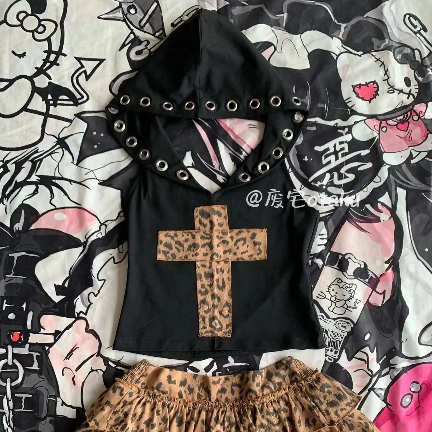 2000s Aesthetic Sexy Leopard Two Piece Set
