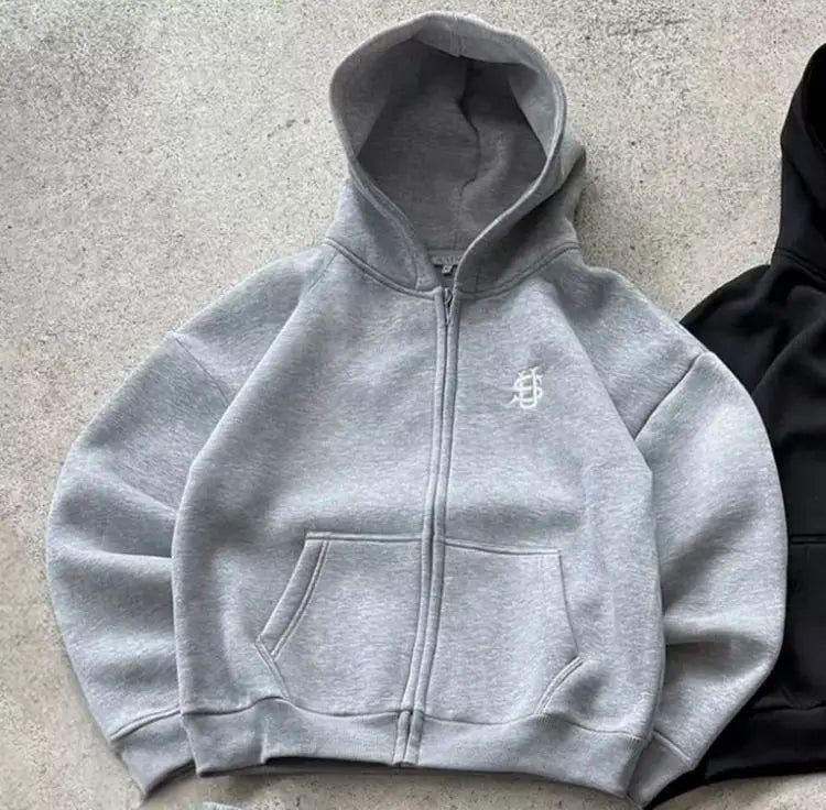 y2kSTUDIO – Baggy Tracksuit Set (Grey & Black)