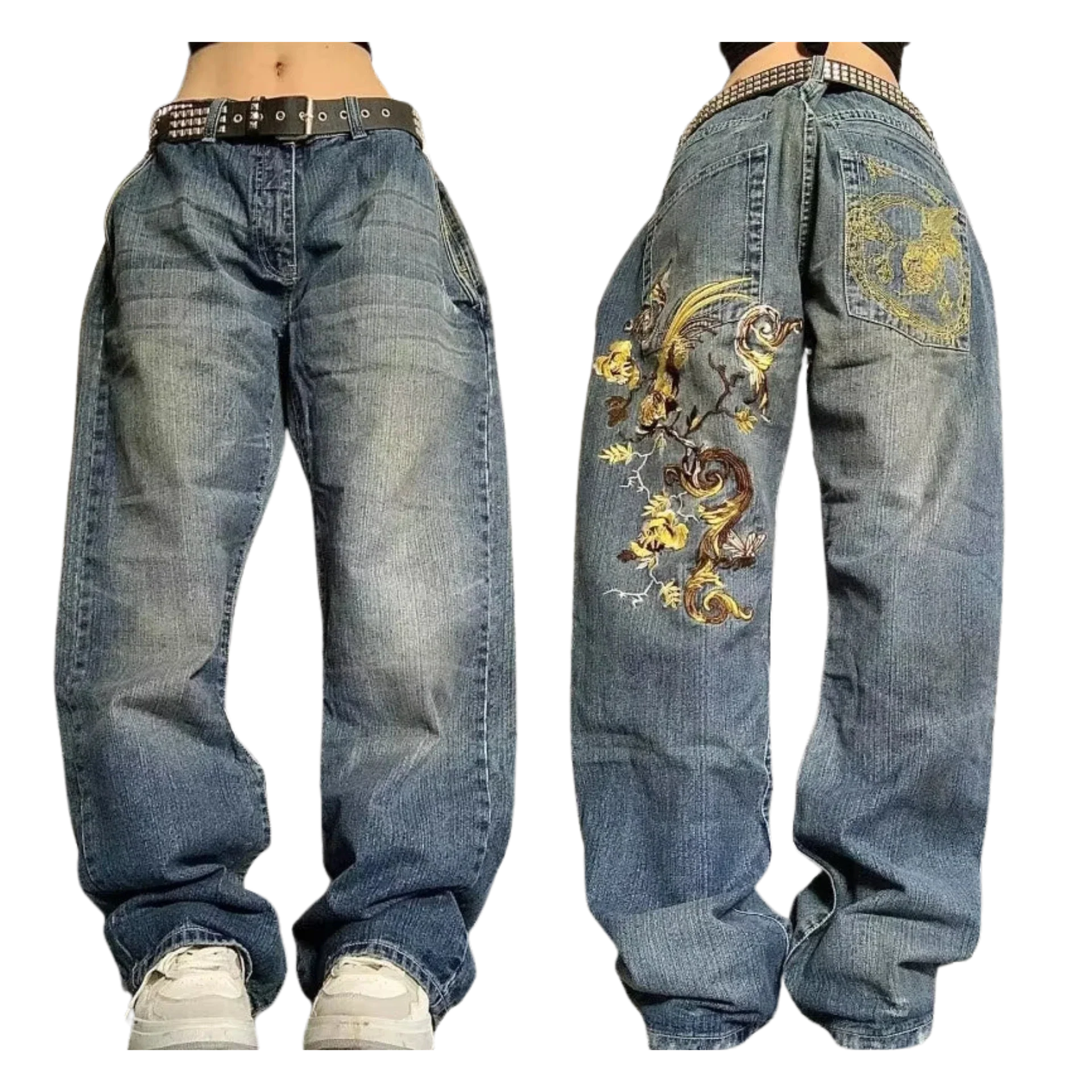 Loose Print Y2K Jeans (10+)