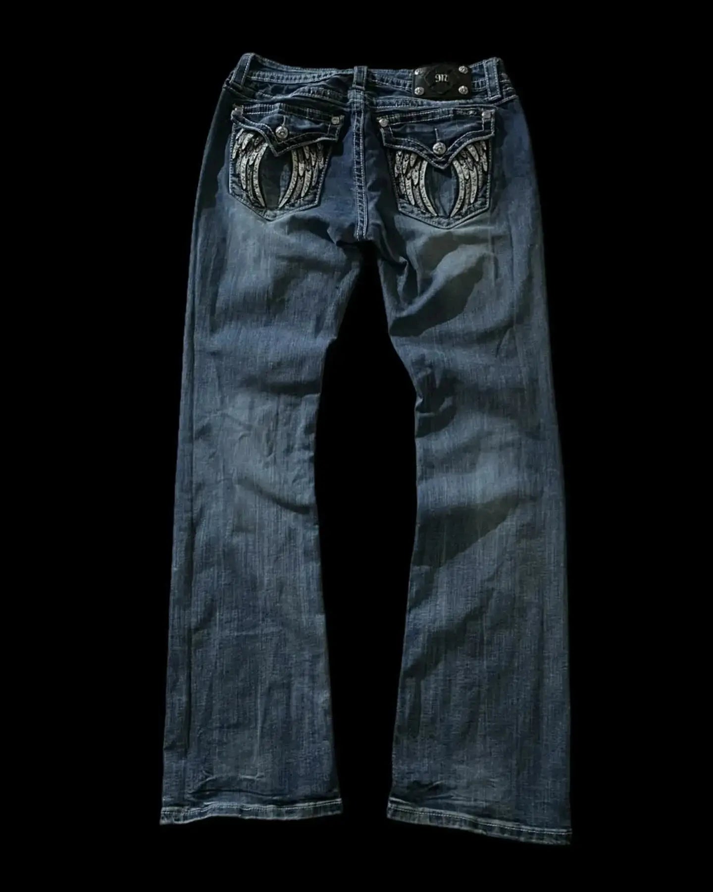 Y2K Embroidery Diamond Jeans Wings