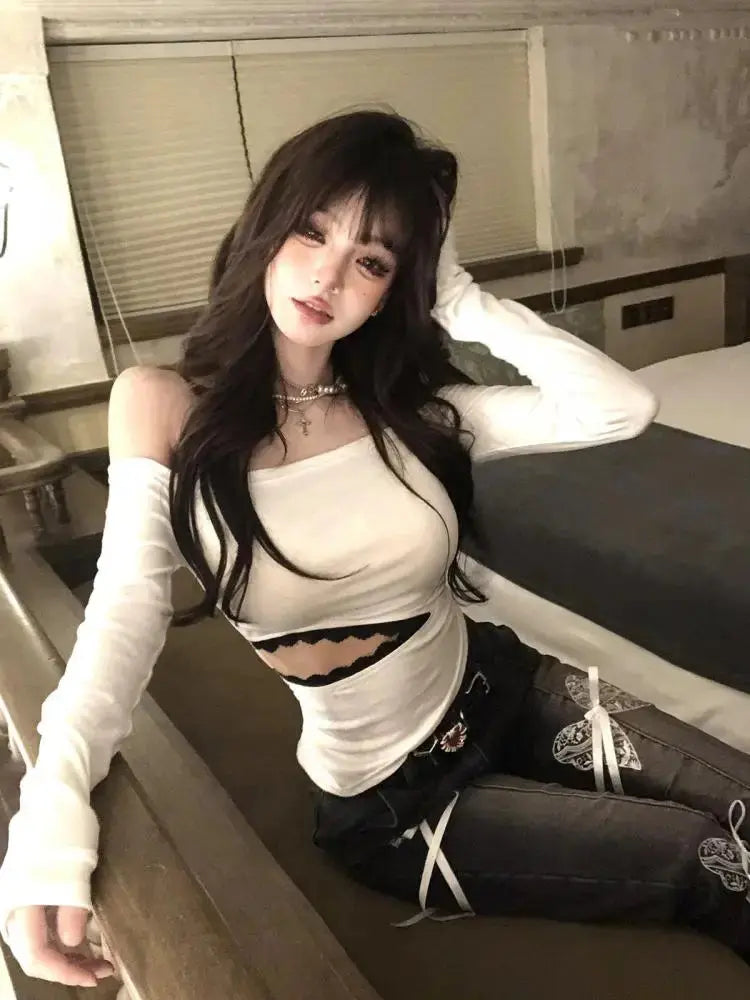 Backless T Shirt Japanese Y2k