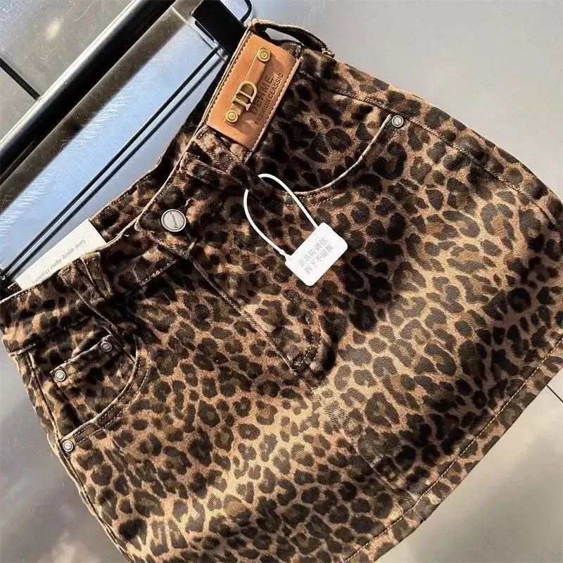 Leopard Skirt Y2K 2000s