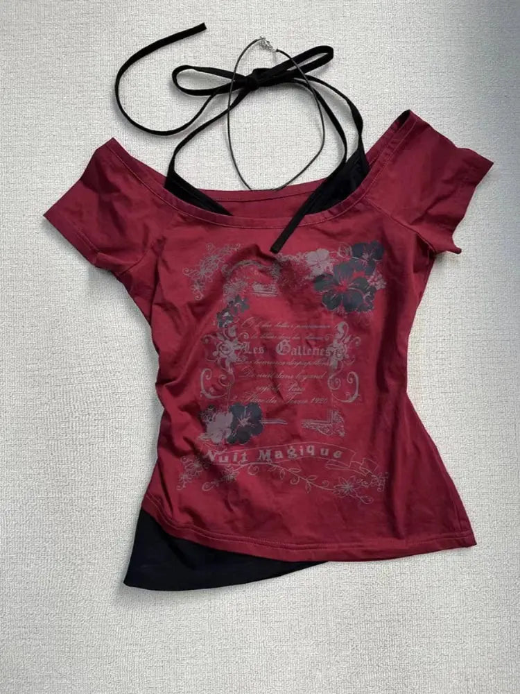 T-Shirt Women Y2K Streetwear Hot Girl Slim Fit