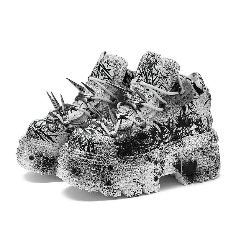 Retro heavy metal thick sole shoes