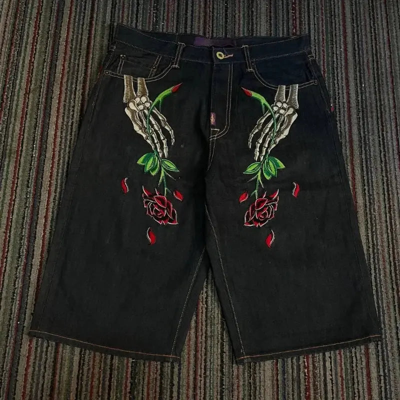 Y2K Skull Red Shorts