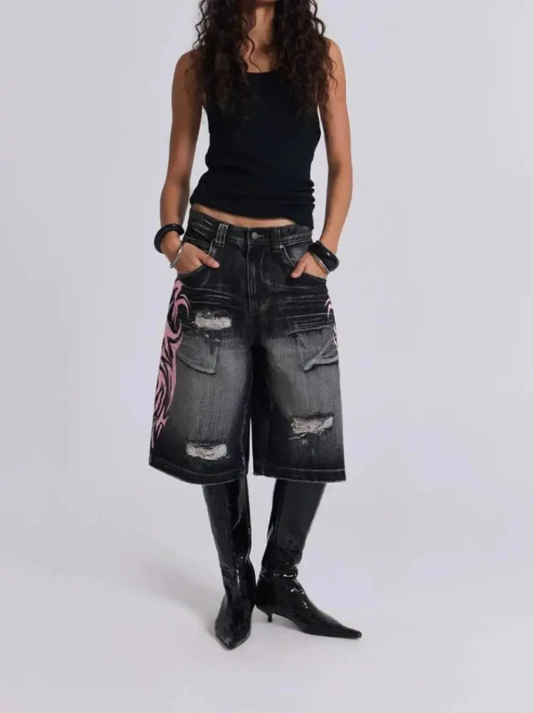 Tribal Black and Pink Shorts
