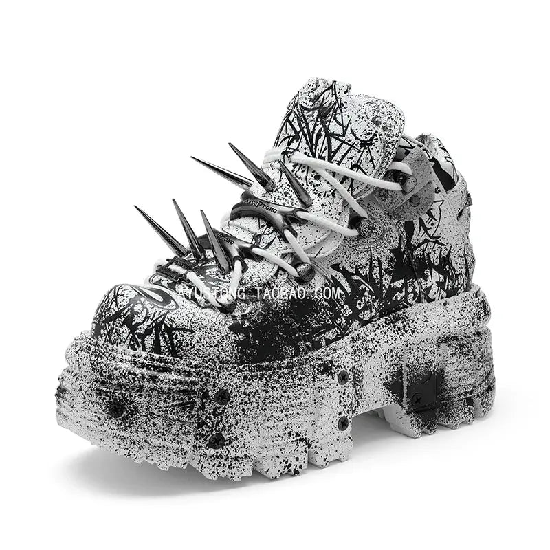 Retro heavy metal thick sole shoes
