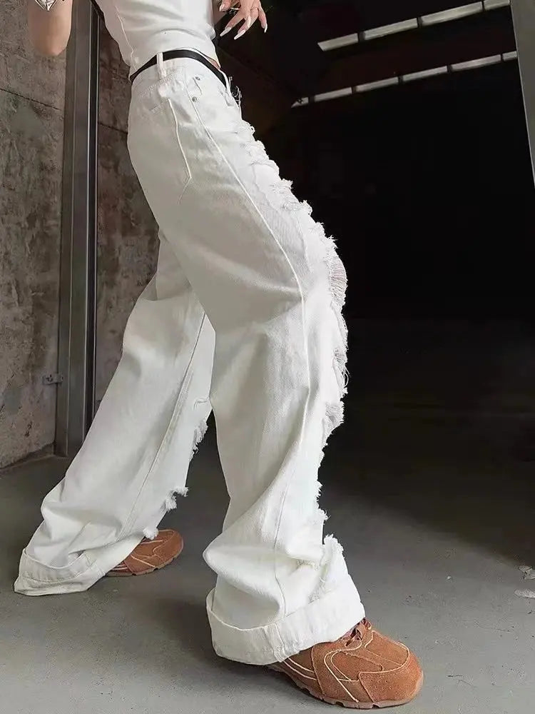 Ripped White Jeans