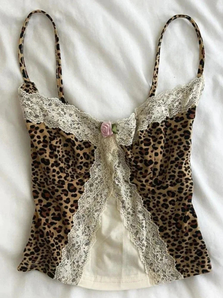 Y2k Leopard Top