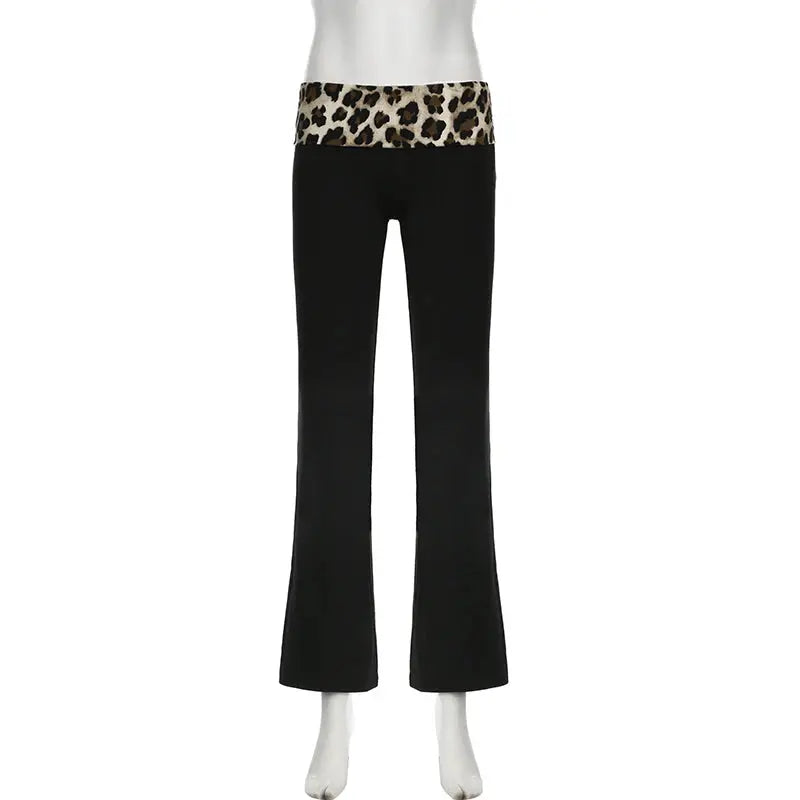 Leopard Print Skinny Shorts Y2K Aesthetic 2000s