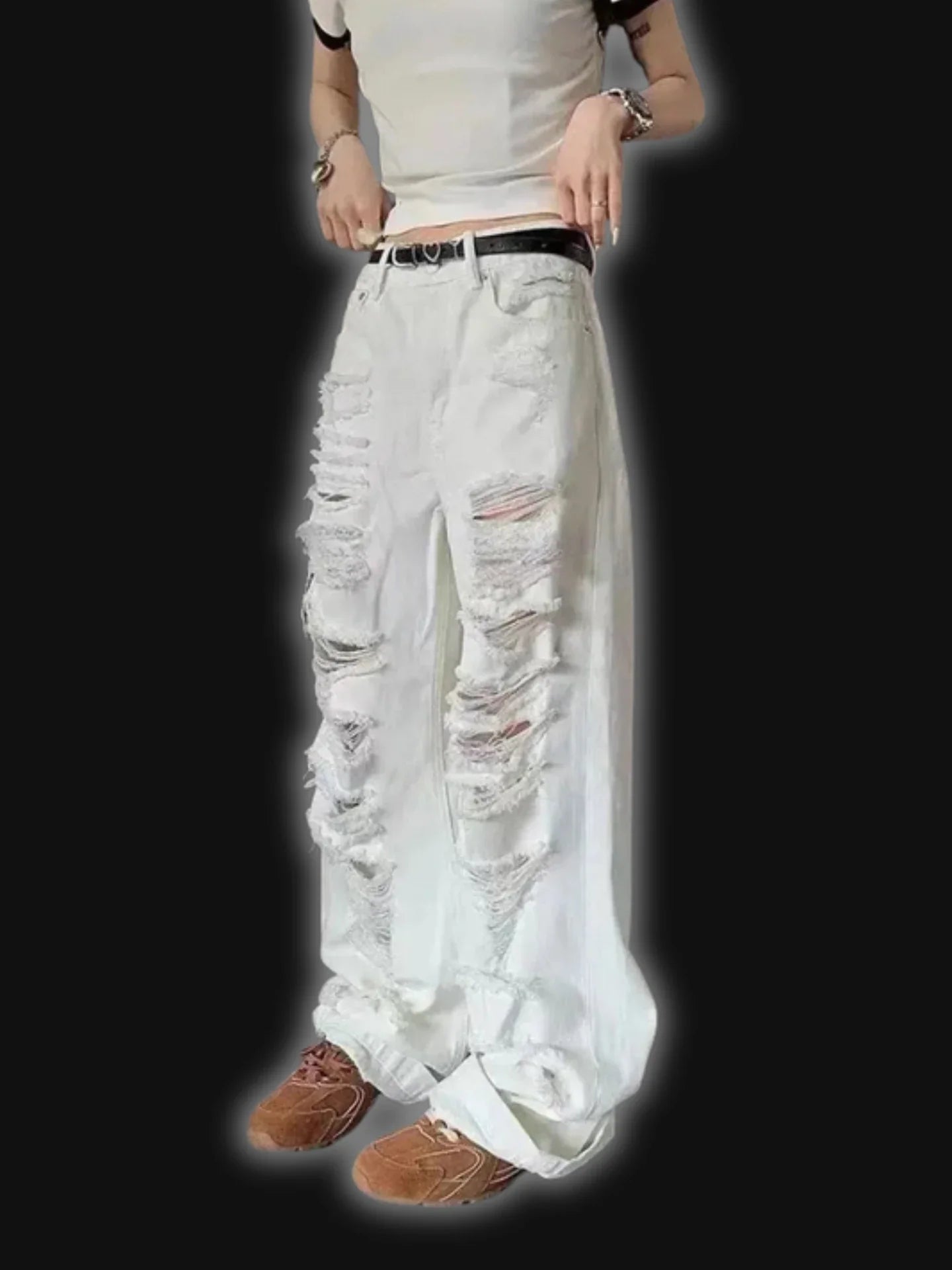 Ripped White Jeans