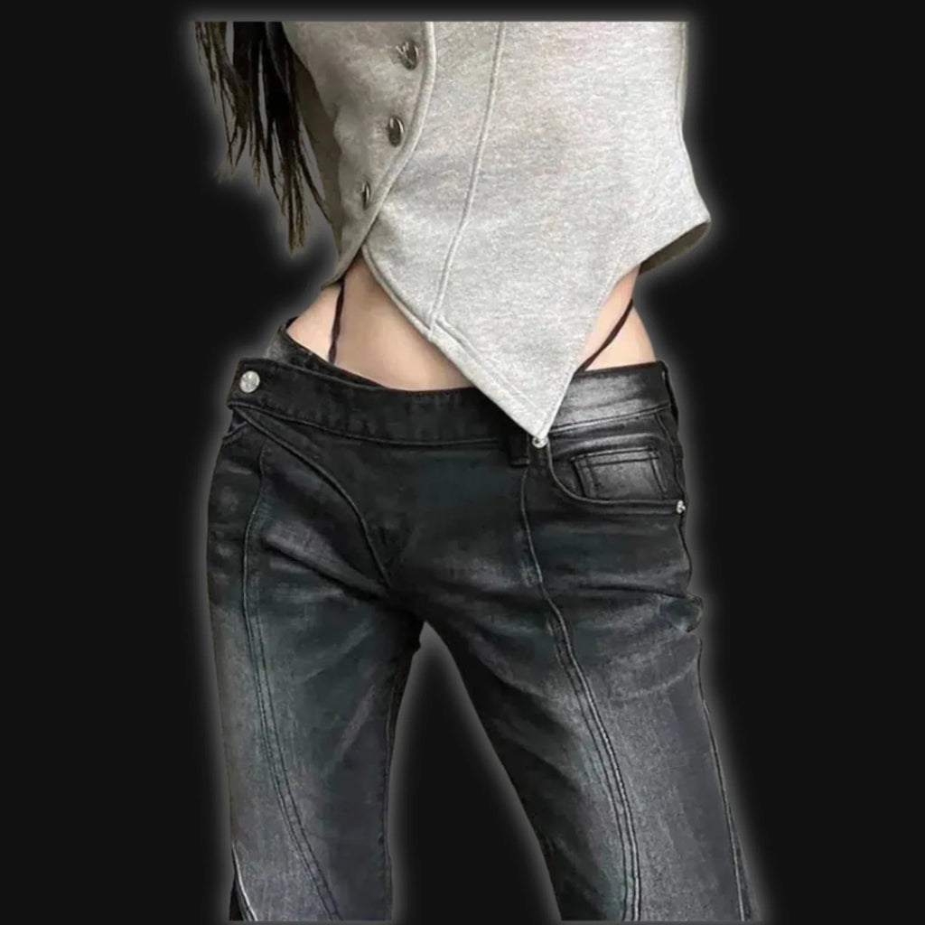 Vintage Distressed Low Waist Jeans Grunge