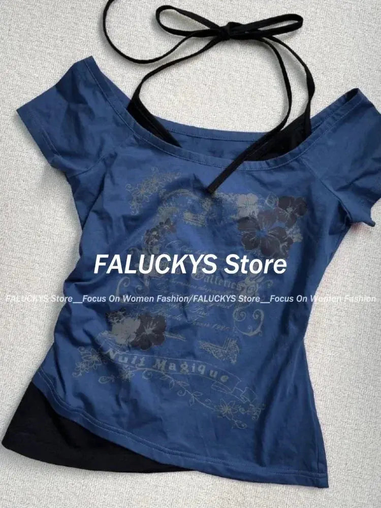 T-Shirt Women Y2K Streetwear Hot Girl Slim Fit