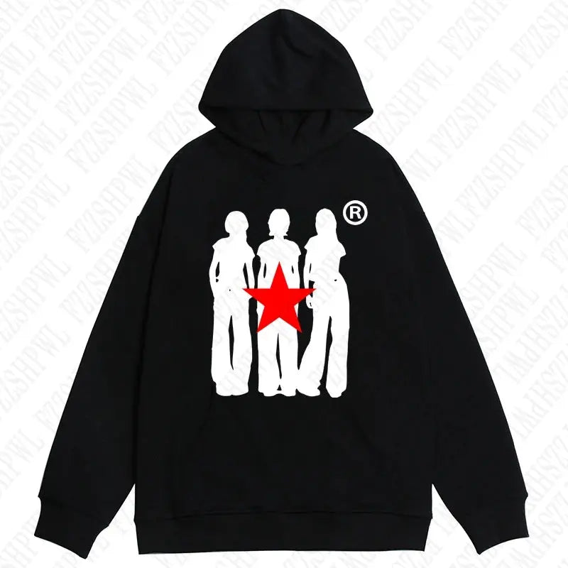 Y2K Hooded Sweatshirt Hip Hop
