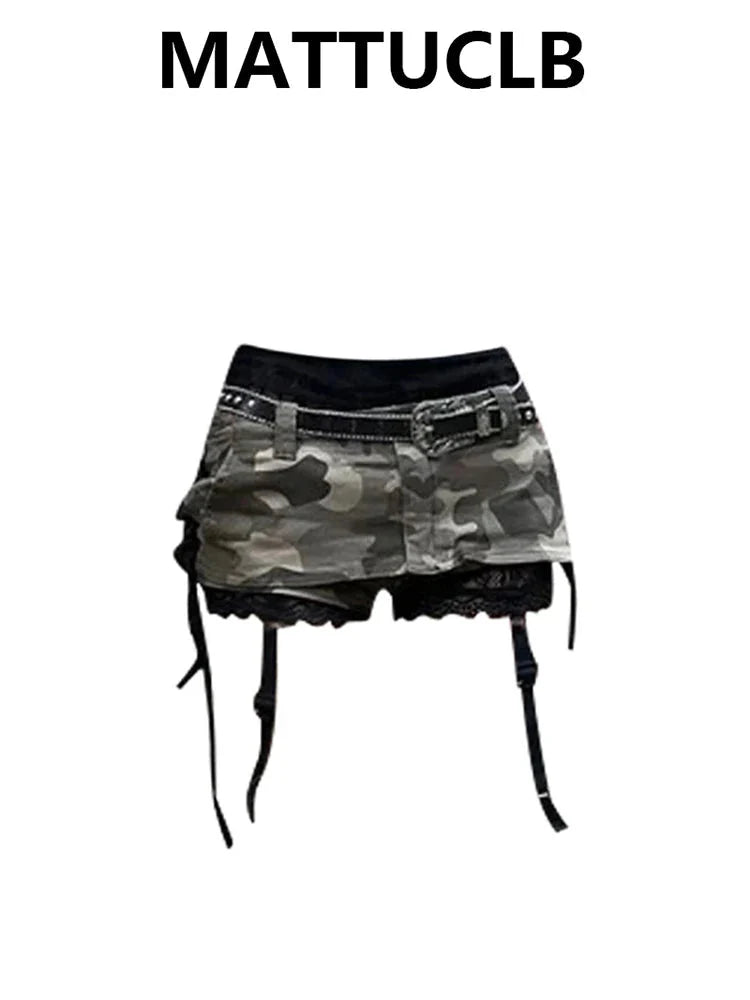 Camouflage mini shorts y2k