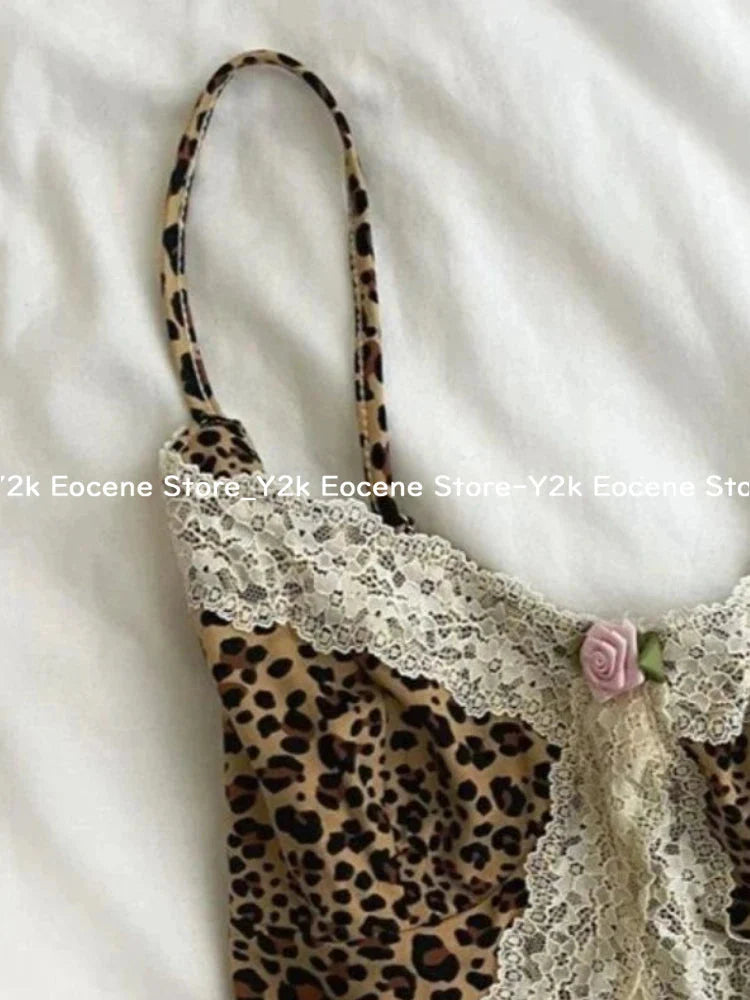 Y2k Leopard Top