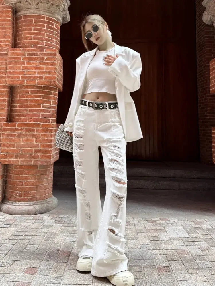 Ripped White Jeans