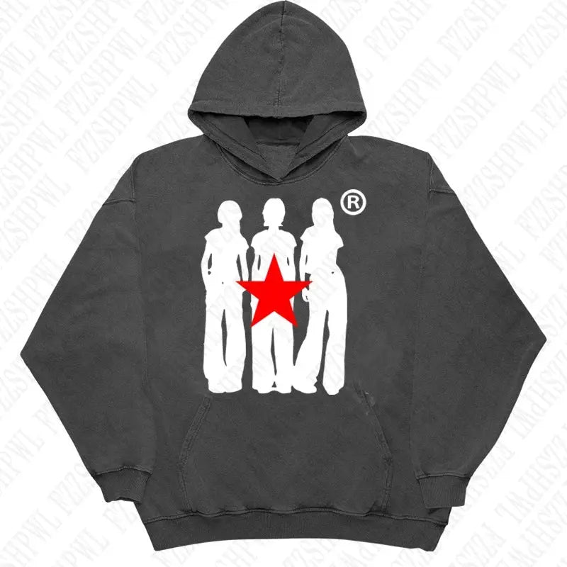 Y2K Hooded Sweatshirt Hip Hop