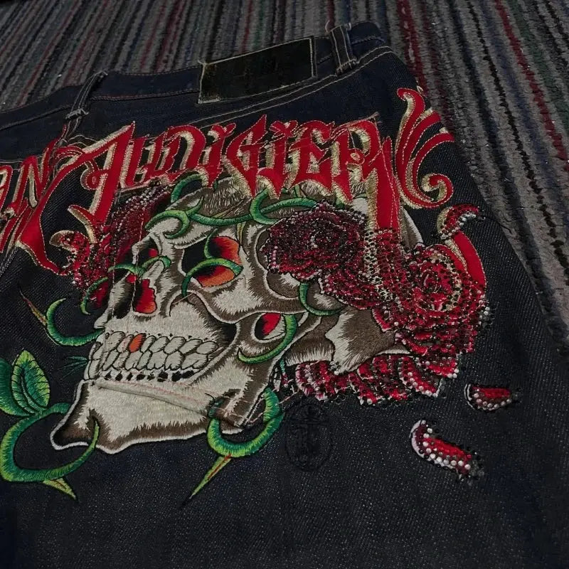Y2K Skull Red Shorts