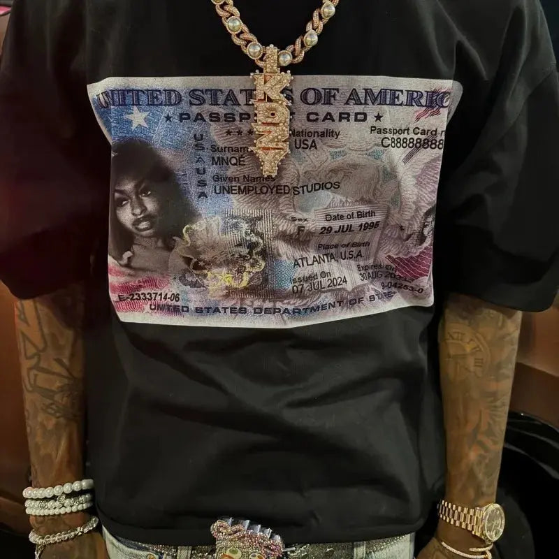 USA ID Y2K Retro T-shirt American Style tee