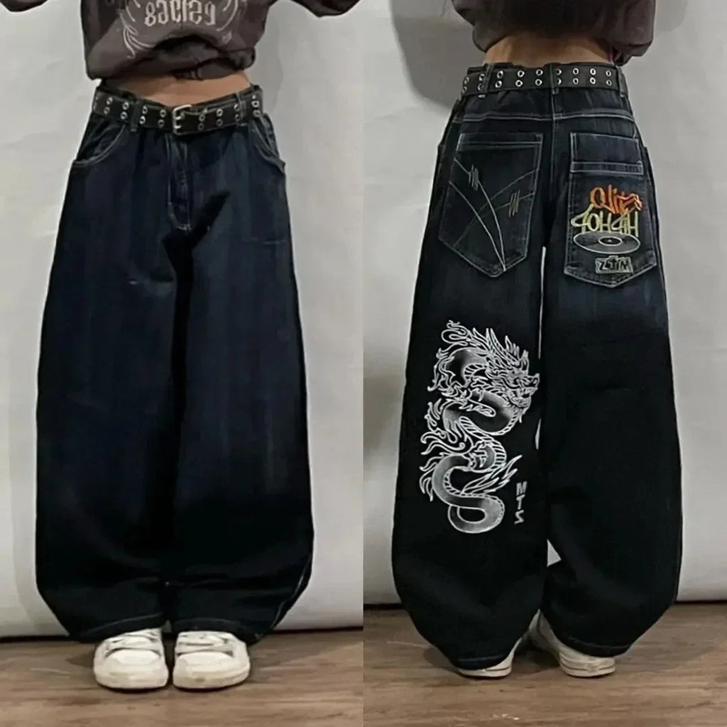 Loose Print Y2K Jeans (10+)