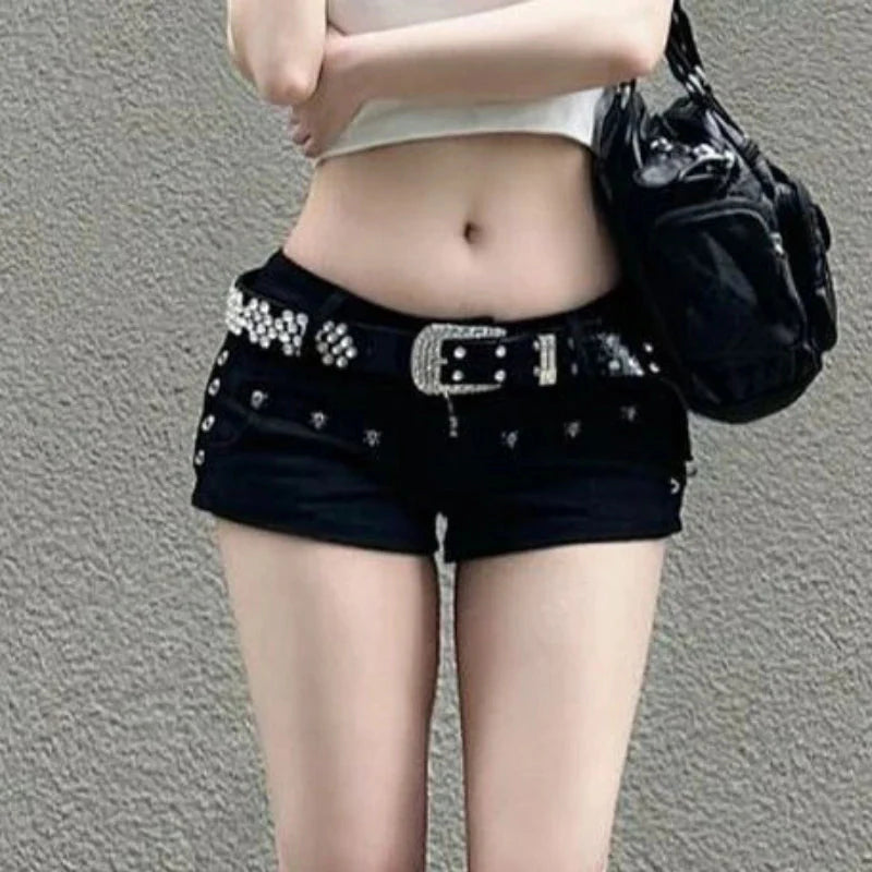 White jeans mini shorts