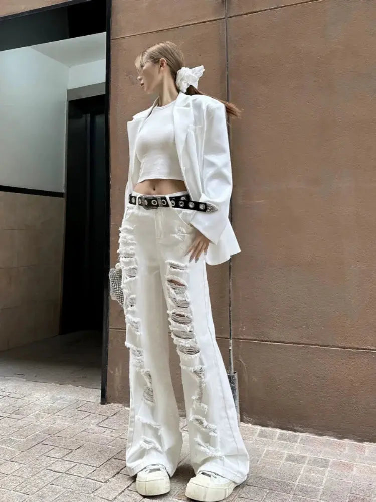 Ripped White Jeans