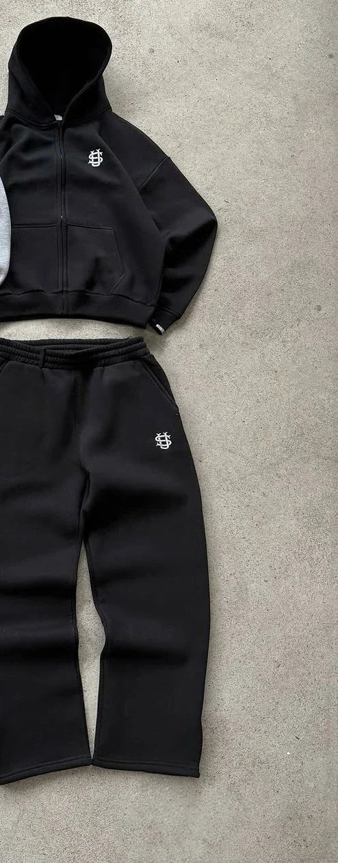 y2kSTUDIO – Baggy Tracksuit Set (Grey & Black)