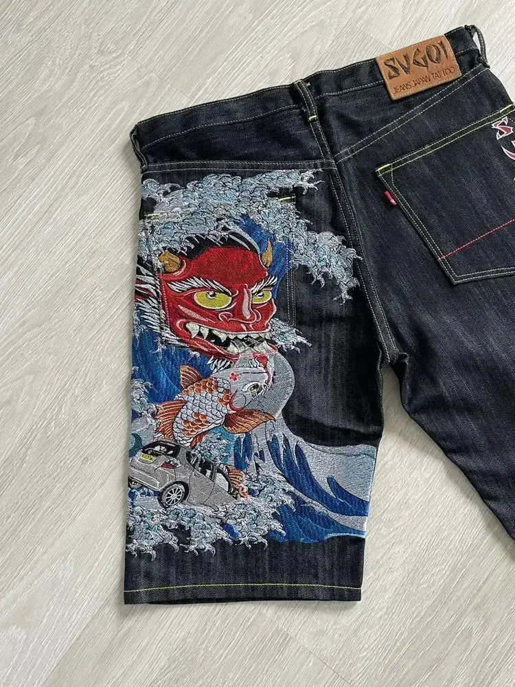 Streetwear Japanese Denim Shorts Y2K