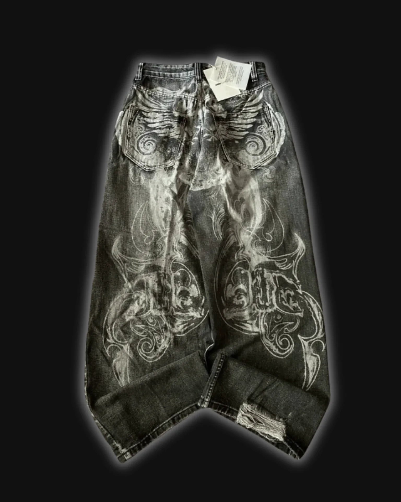 Big Washed Black Grey Jeans Loose