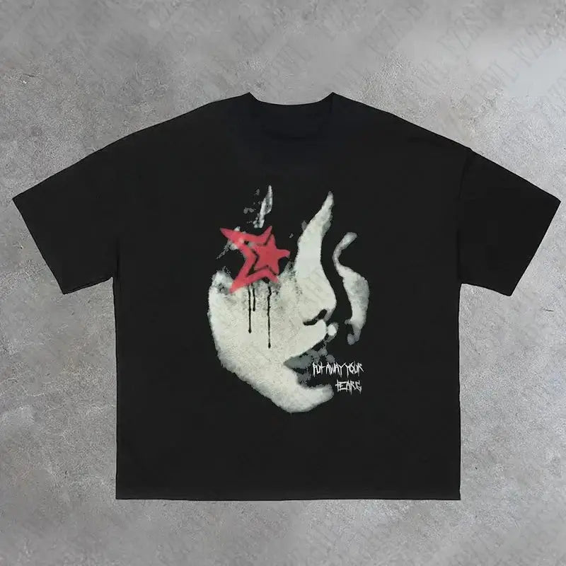 Star Girl T-shirt Black Vintage
