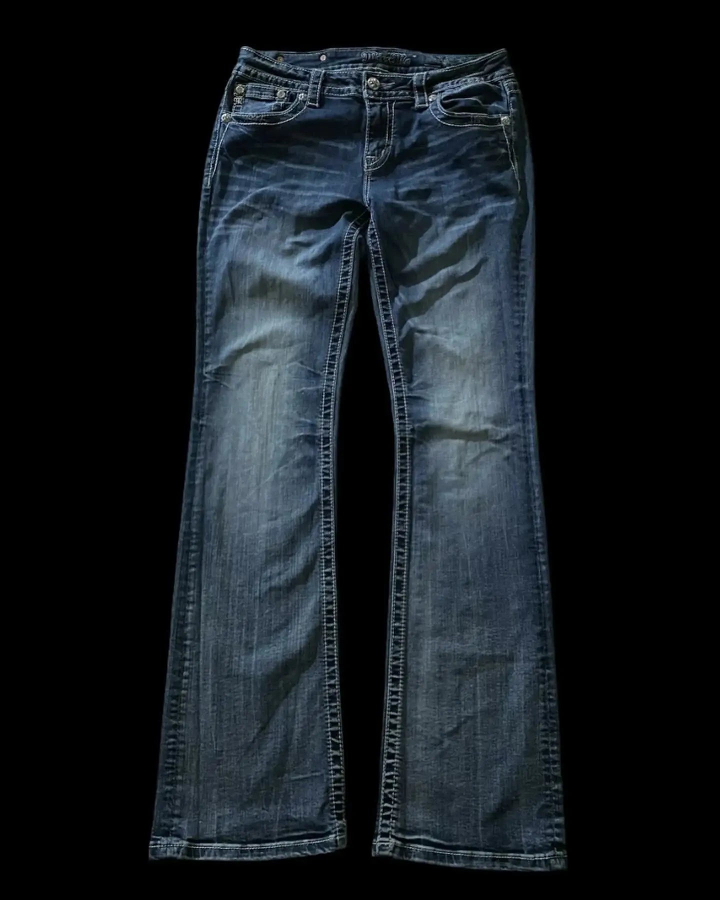 Y2K Embroidery Diamond Jeans Wings