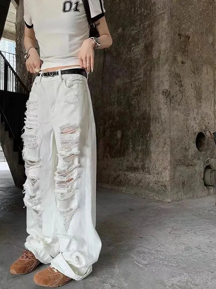 Ripped White Jeans