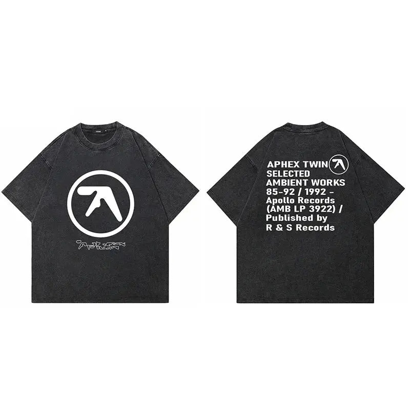 T-Shirt Aphex Twin Washed Black Print