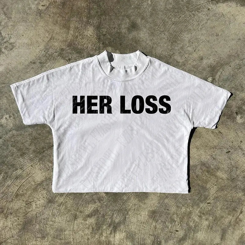 T-shirt 'HER LOSS' Y2K