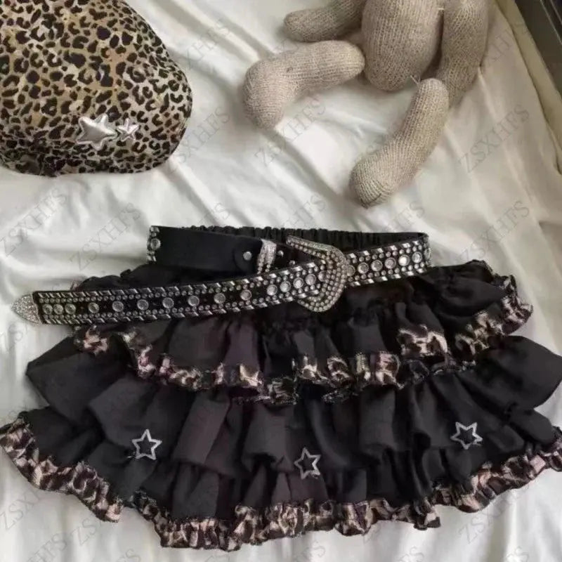 Subculture Gothic Skirt Sexy Leopard