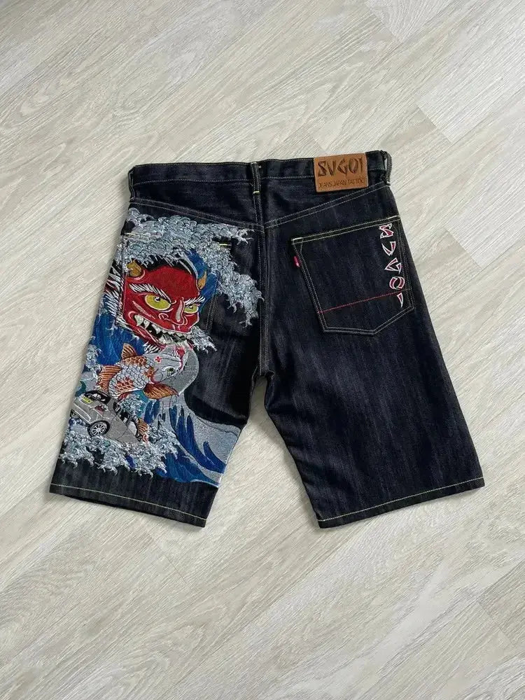 Streetwear Japanese Denim Shorts Y2K