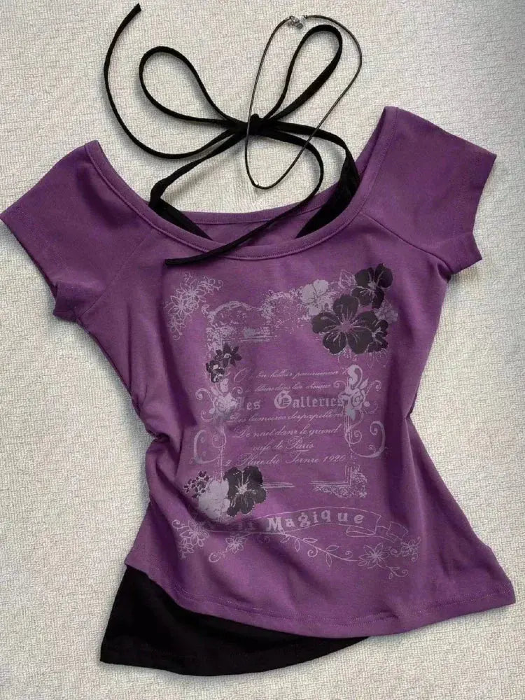 T-Shirt Women Y2K Streetwear Hot Girl Slim Fit