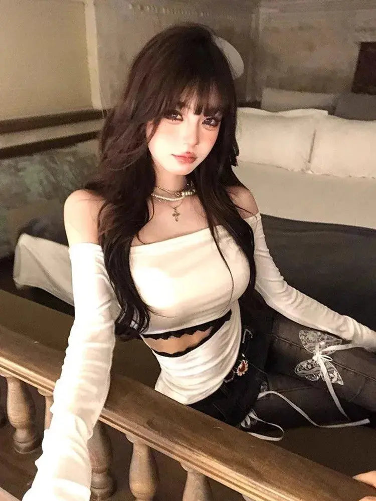 Backless T Shirt Japanese Y2k